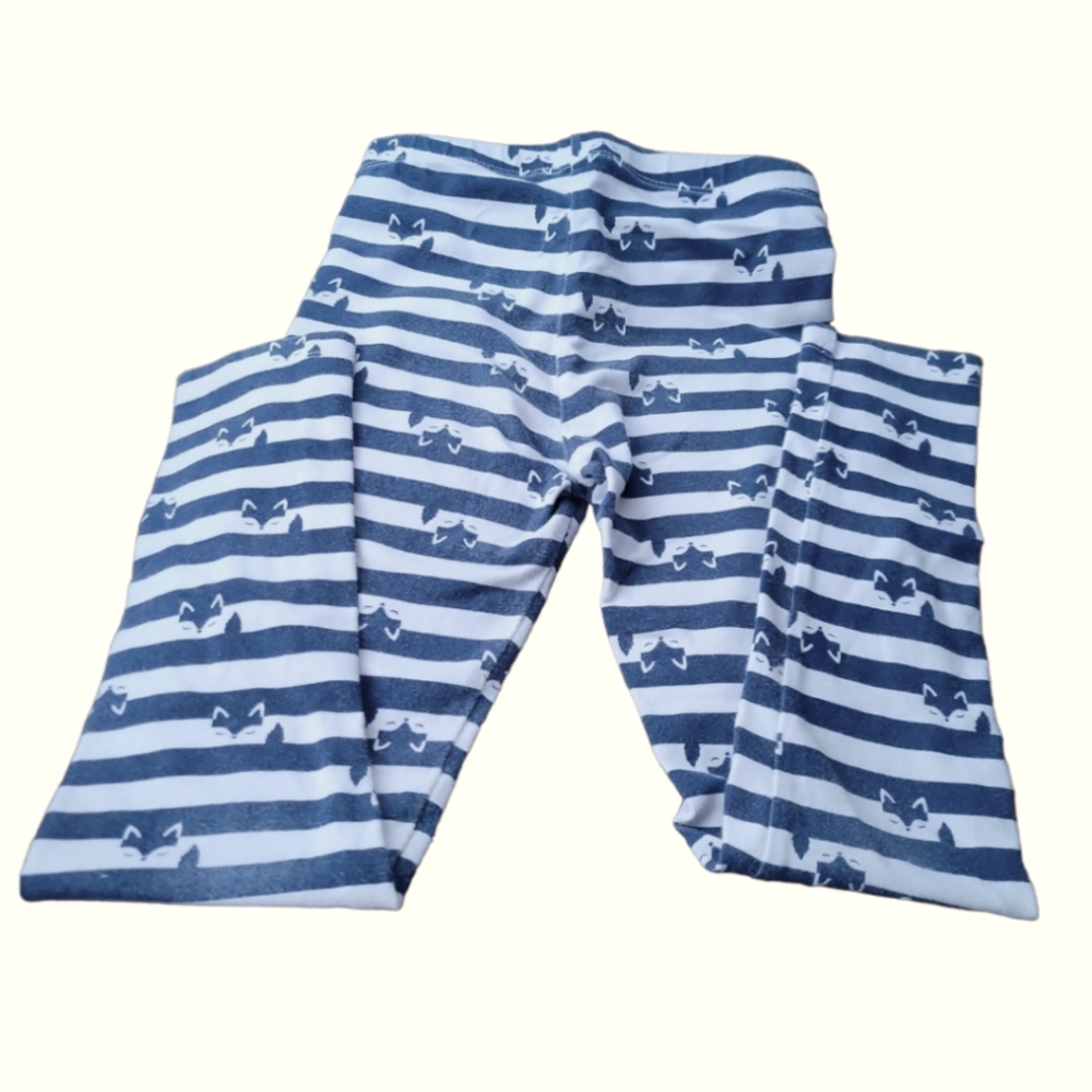 Girl's Kid's Foxy Leggings Blue White Stripes Cat & Jack